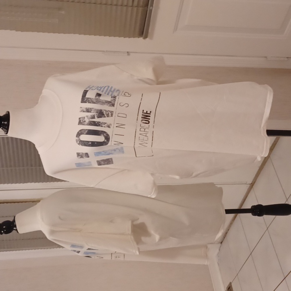 $4 Add-on White One Church Windsor Tee - Size XL